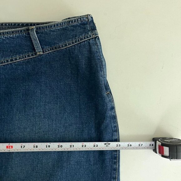 y2k denim plus size preppy girly long jean skirt - Picture 6 of 8